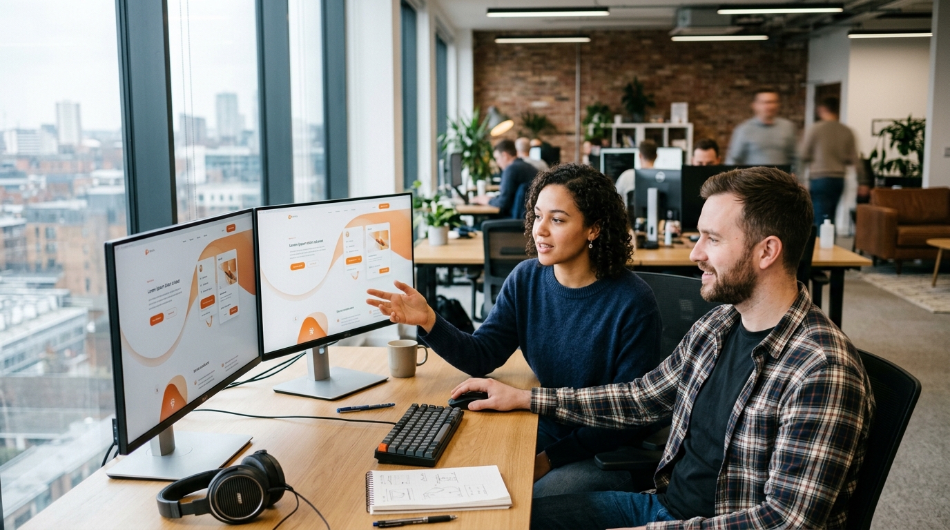 Ingenieros de software desarrollando páginas web corporativas y landing pages en TunkiTek Perú